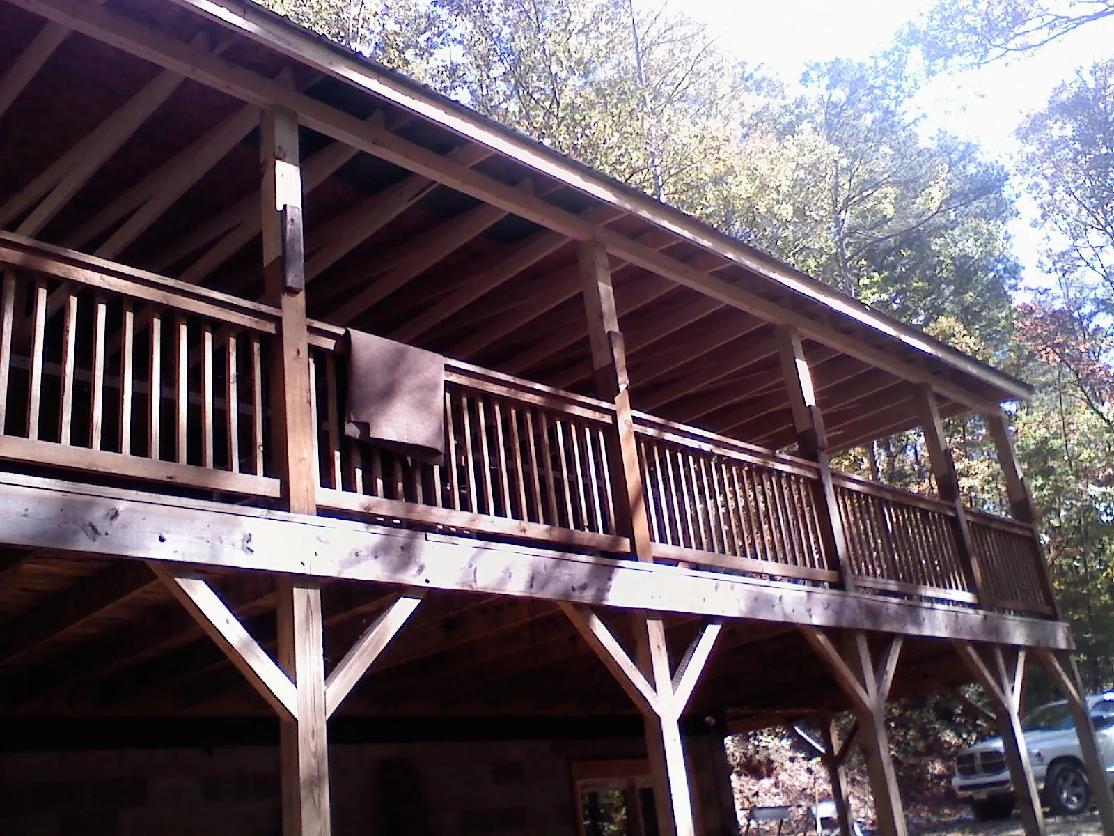 Timber framing under a new elevated porch and deck — Roof Leak Repair in Hammett by Roofing Brothers